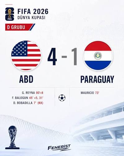 Bizim Grupta Perde Açıldı: Ev Sahibi ABD, Paraguay’ı Gol Yağmuruyla Geçti!